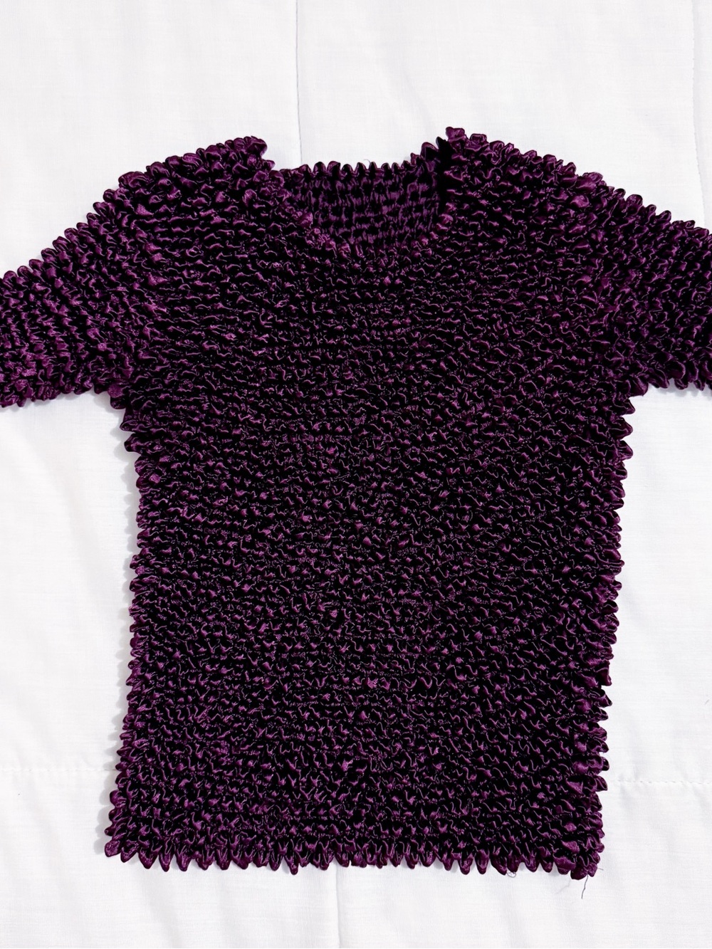 Y2K plum purple scrunchy top